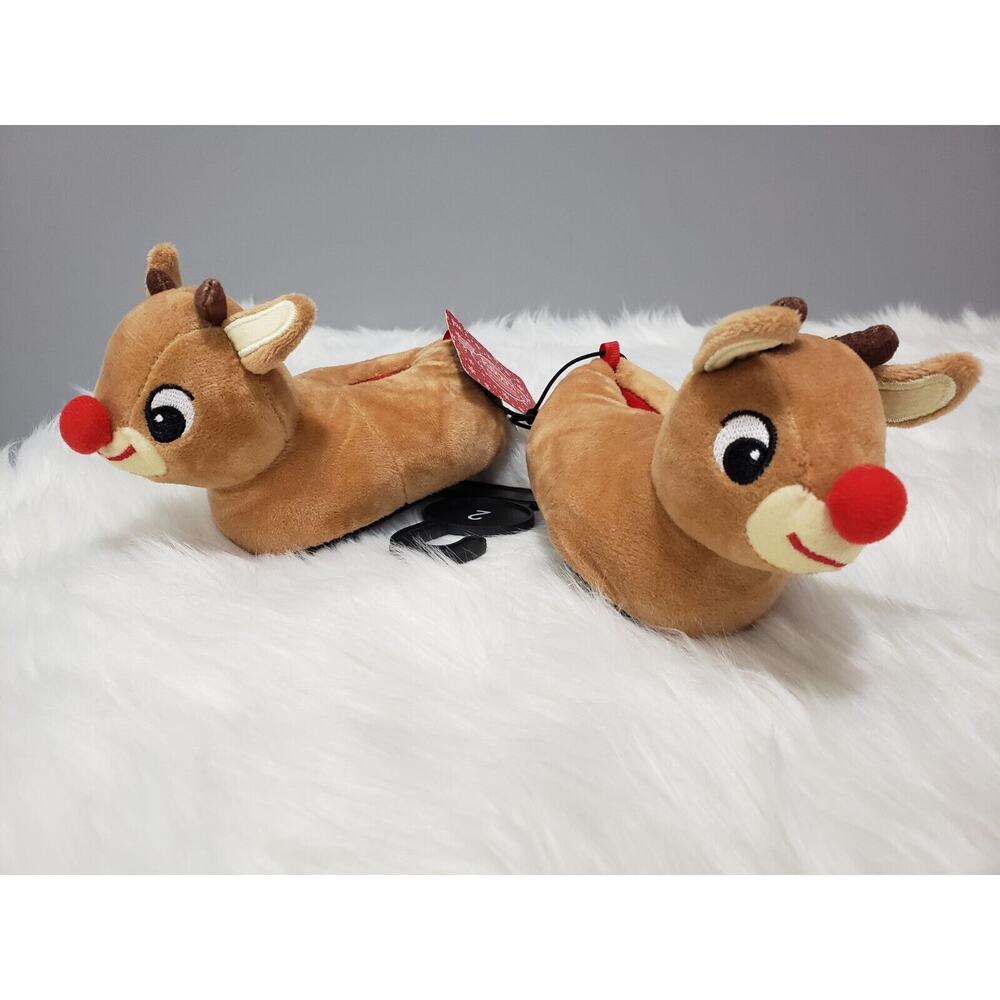 NEW Rudolph Red Nose‎ Reindeer Christmas Slipper Baby Infant 2 Boy Girl Family